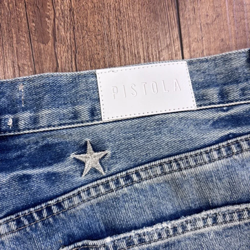 Pistola Charlie Star Embroidered Straight Leg Jean – Supernova Women's Size 29 - Picture 10 of 13